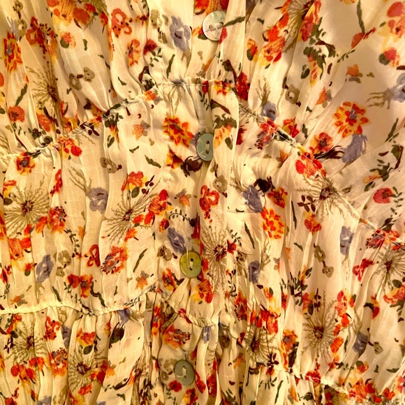 Pol Midi dress - beautiful details and floral print - size L - Picture 5 of 7